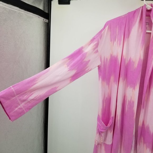 Natori Pink Tie Dye Open Front Women's Cardigan Jacket Size Small - Picture 5 of 10